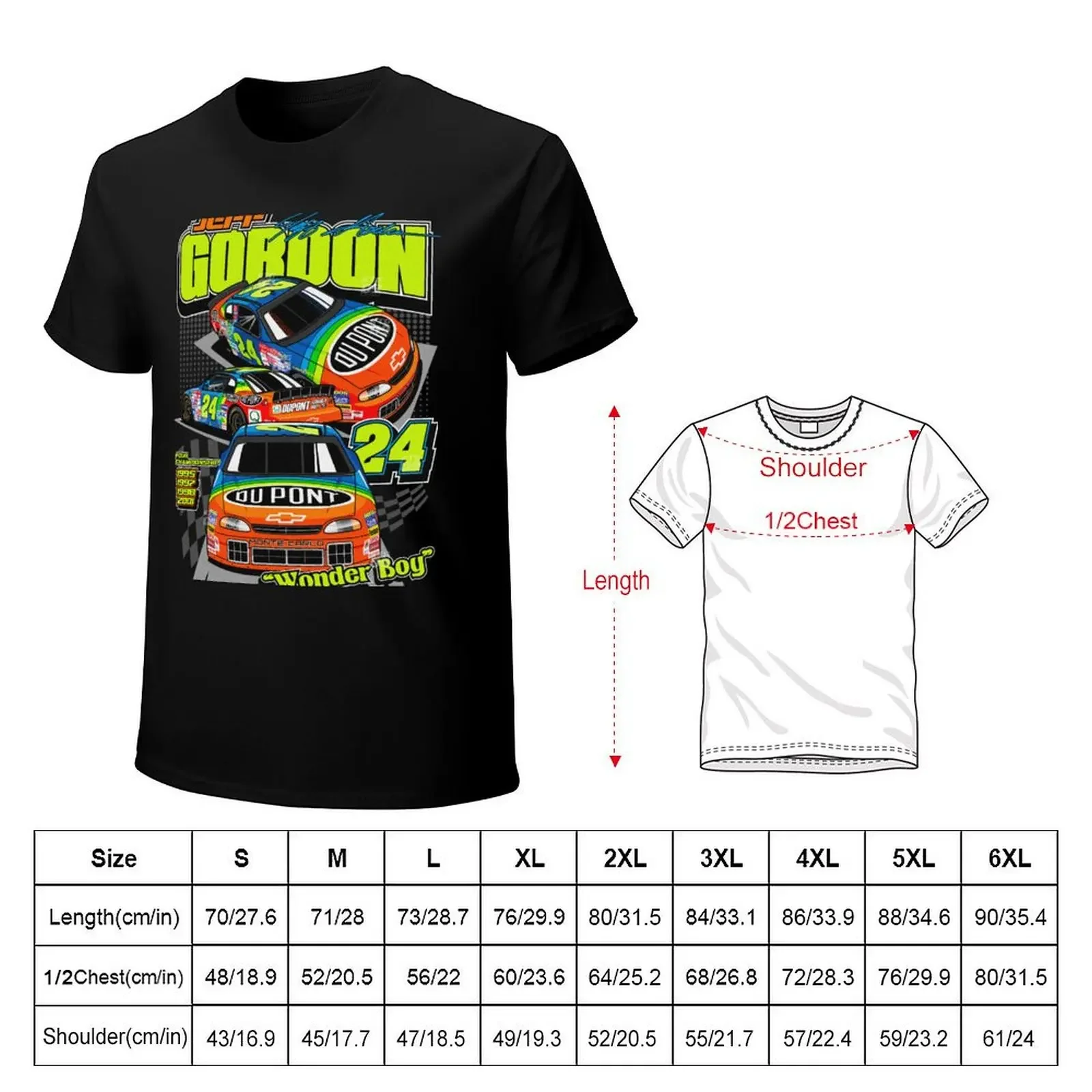Jeff Gordon NASCAR Vintage T-Shirt shirts graphic tee street wear Luxury man Men's t-shirts