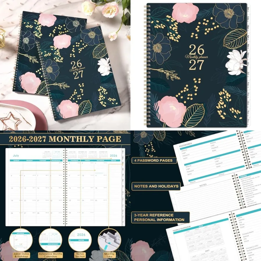

2026-2027 Monthly Planner - 18 Monthly Planner/Calendar 2026-2027, July 2026 - December 2027, 9 x 11'', Months Tabs, Double-Sid