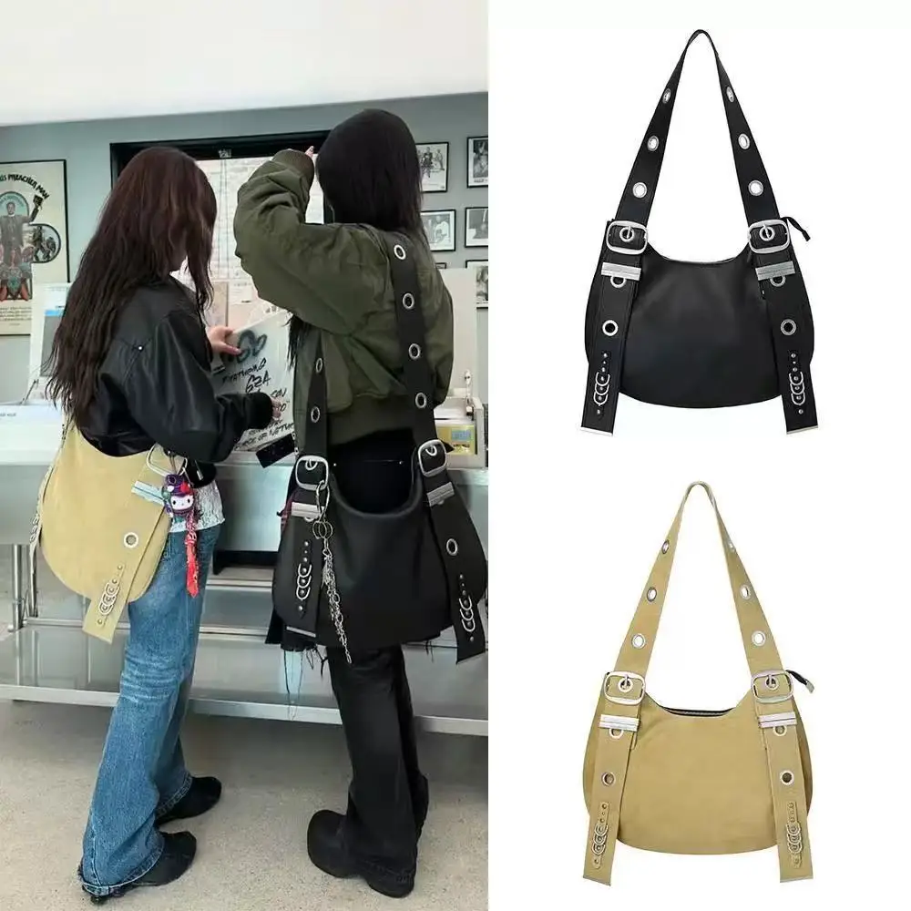 

Bags Women 2025 New Fashion Korean Spring Summer Metal Ring Hollow Out Shoulder Bags Pures and Bags Crossbody Girls