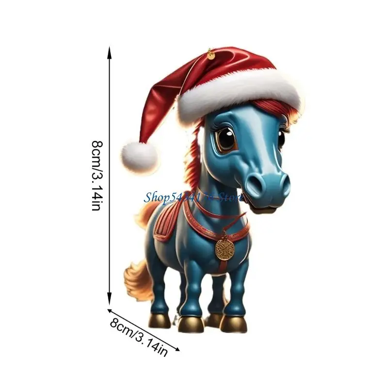 H7ED (عبوة واحدة) ديكور معلق على شكل حصان أكريليك للمنزل، وغرفة الأطفال، والمكتب، والموضوع الغربي وهدية عيد الميلاد