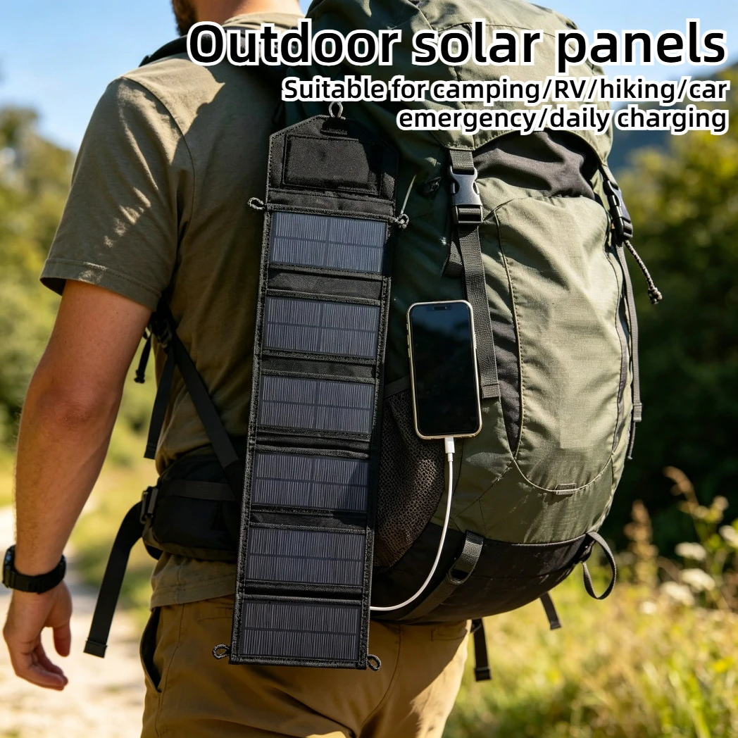 Tragbares 12W 20W Faltbares Solarladegerät Wasserdichtes USB-Solarpanel für Outdoor-Camping Handy Tablet Notfall-Stromversorgung Langlebig