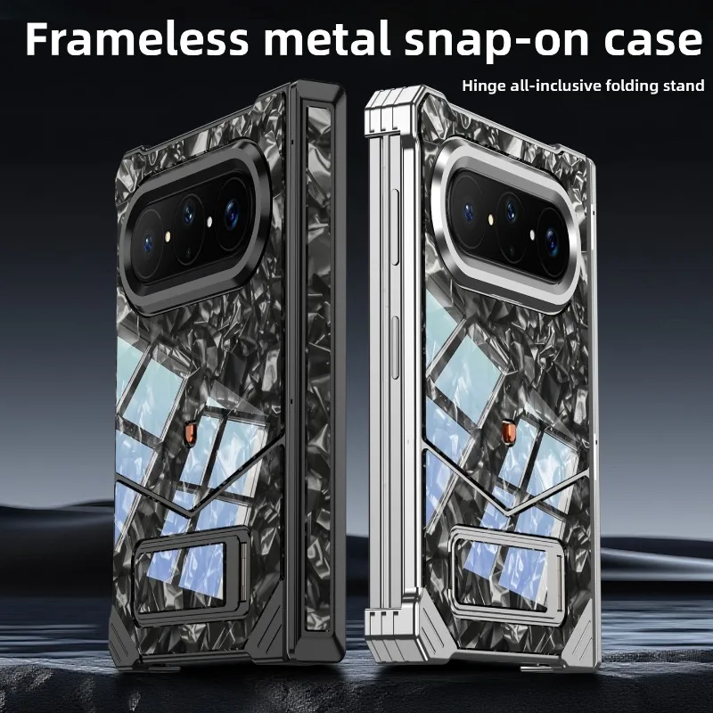 For Huawei Pura X Max Case Luxury With Stand Hinge Coverage Skin-Friendly Frameless Metal Folding Cover For Huawei Shockproof