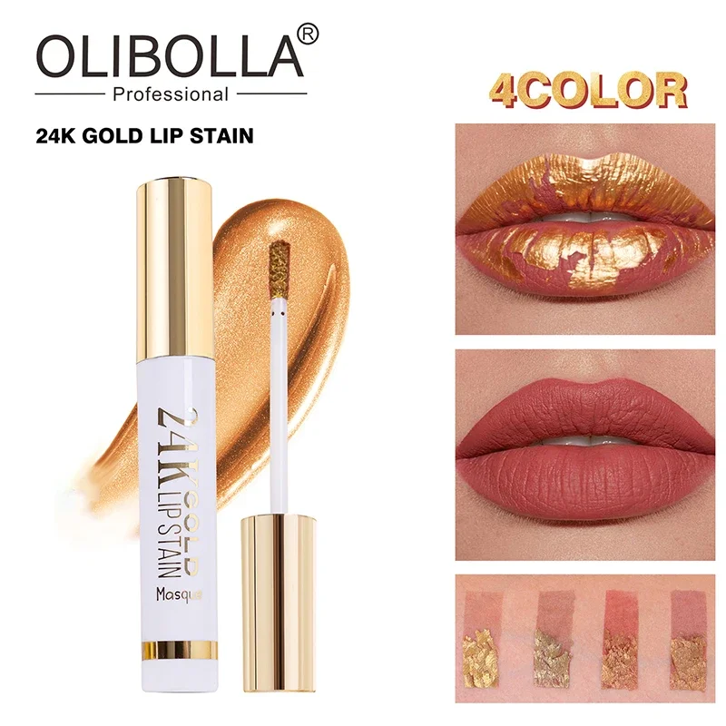 24 K Gold Lip GLOSS Tear-off Lip ฟิล์มติดทนนาน Lip Glaze Non-Stick CUP ย้อม Lip Stain สีลิปสติกผู้หญิงแต่งหน้า