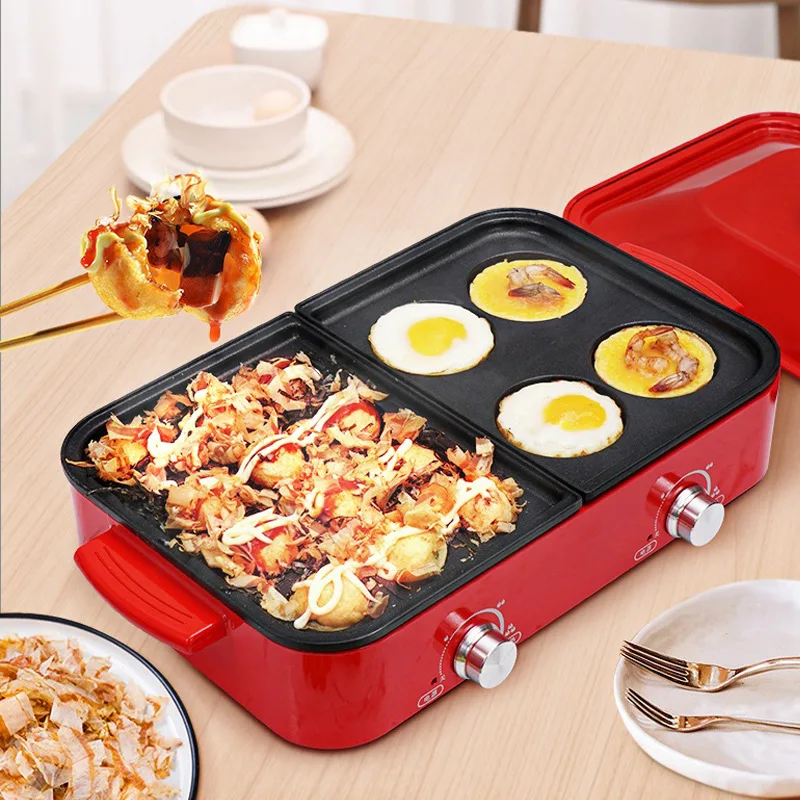 Multifunctional Electric Cooking Pot Barbecue Meat Boiler Internet-Famous All-in-One Household Die-cast Aluminum 1300W Steaming