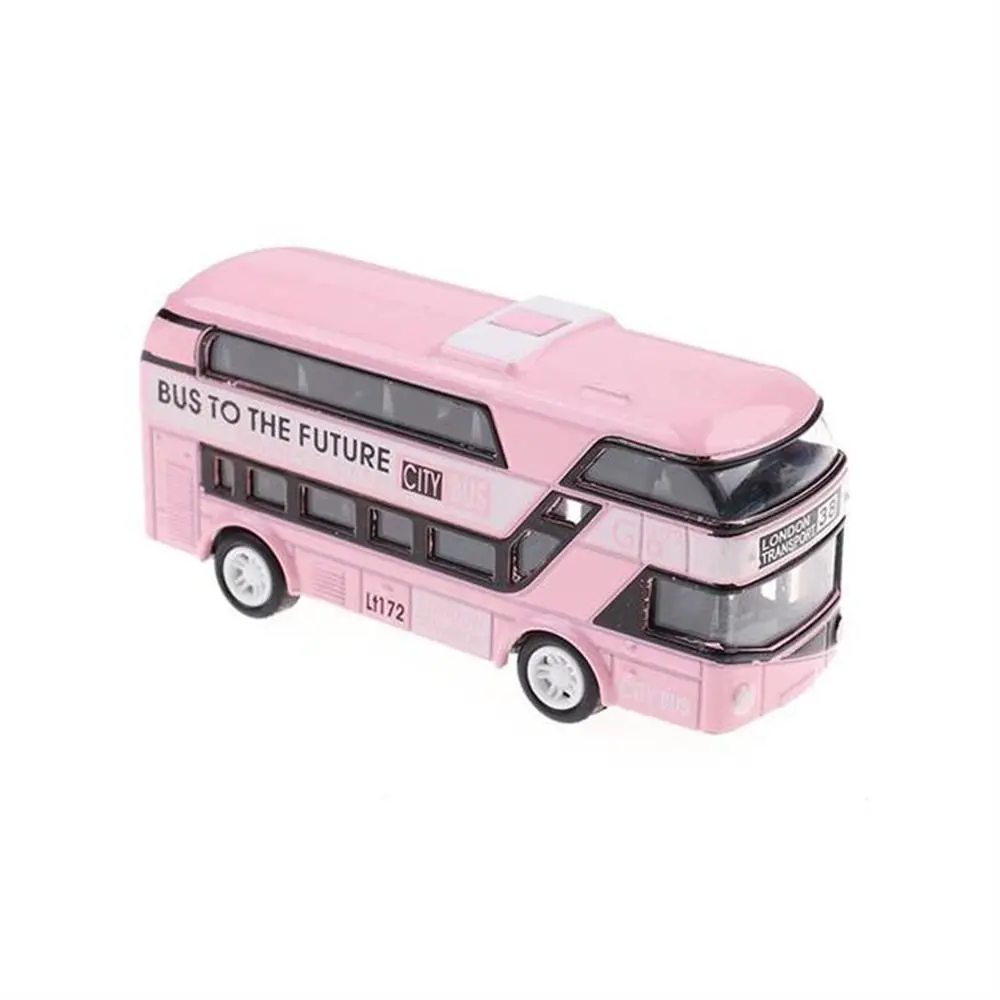City Tourist Car Vehicle Set Doors Open Close Car Bus Model Double Decker Bus Pull Back Toys Bus  Model Diecast Cars