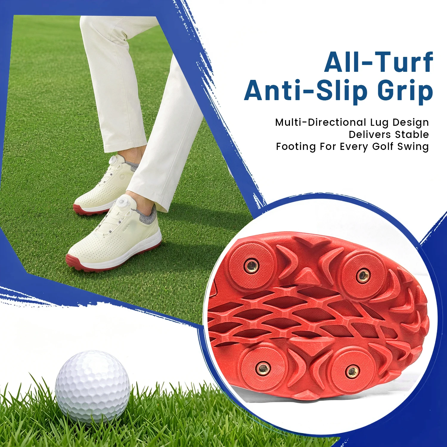 FzcSpeed Leichte Herren-Golfschuhe, wasserdicht, mit praktischem Schnürsystem, bequem und mit Dämpfung. – Detail 5