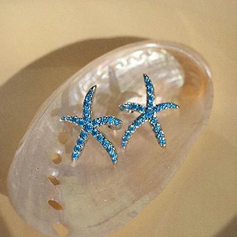 

Настоящее серебро 925 пробы с цирконием, мини-серьги-гвоздики в виде морской звезды для женщин, изящные ювелирные изделия с милыми животными, минималистичный аксессуар летом