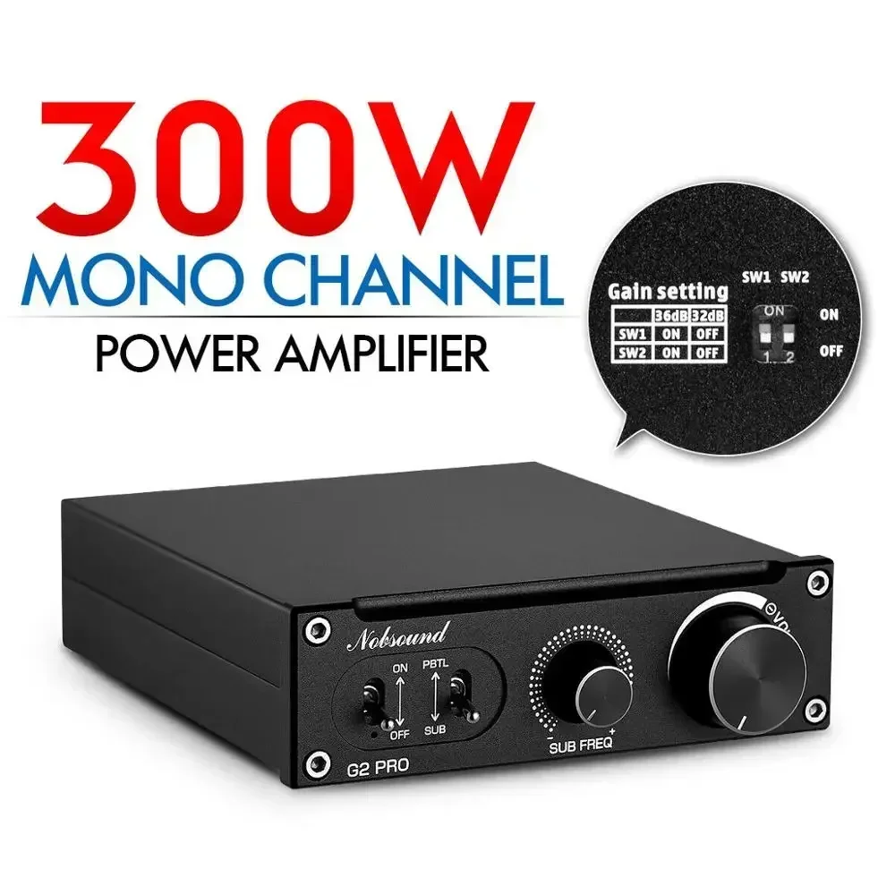 Nobsound-Subwoofer Hi-Fi G2 pro/amplificador de potencia Digital de canal Mono de frecuencia completa, 300W, para altavoz de cine en casa
