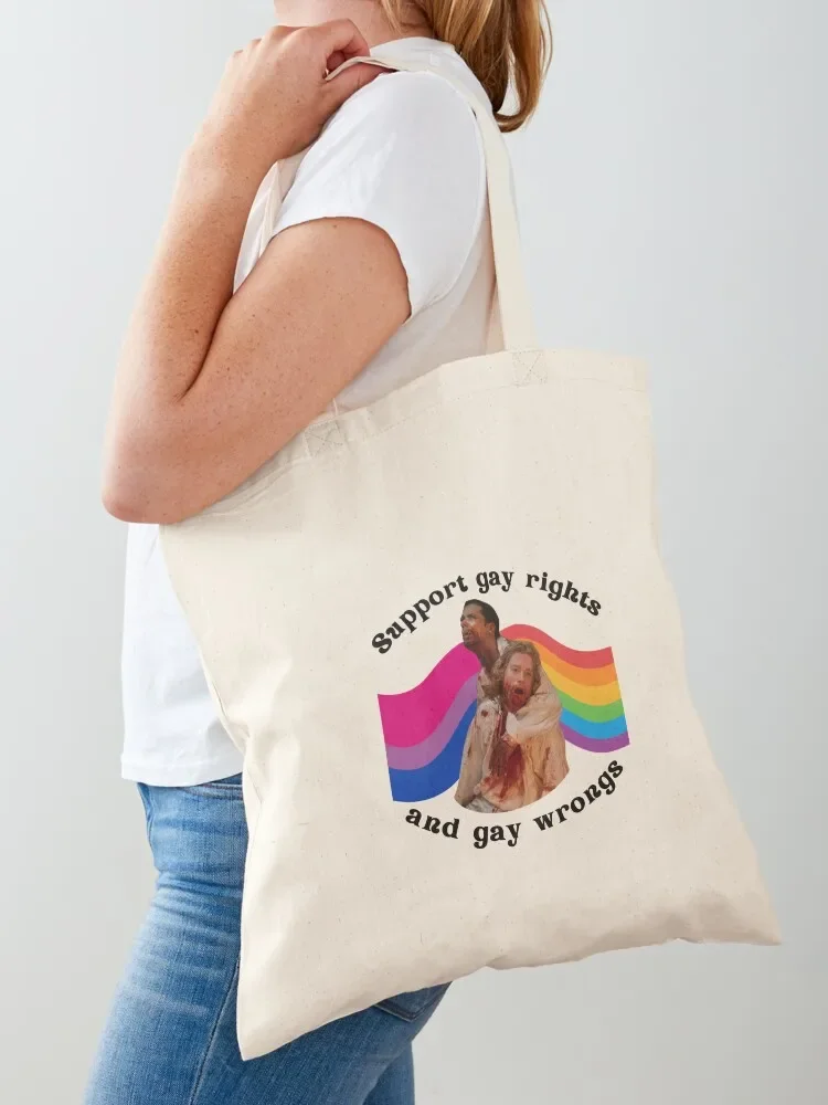 support gay rights and gay wrongs Tote Bag Fabric bag eco pack Big bag women hand