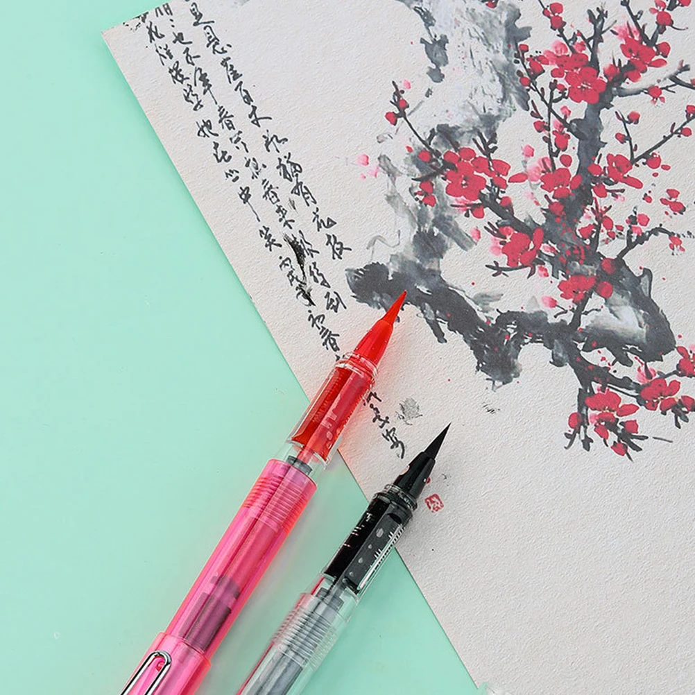 

5Pcs Soft Tip Calligraphy Brush Pens Suitable for Kids Students Amateurs Reusable Ink Painting Fountain Writing Tool