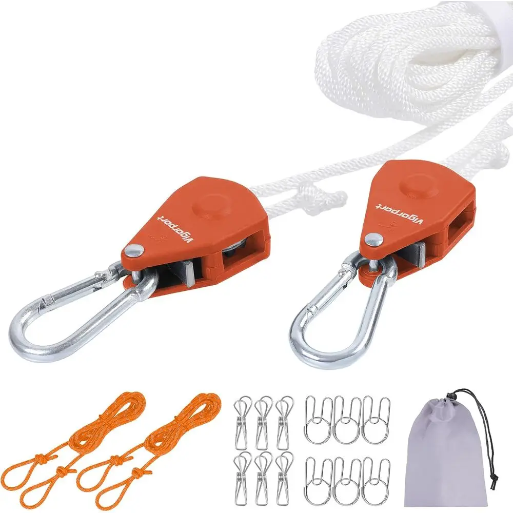 Portable Heavy-Duty Clothesline with Dual Pulley System for Outdoor and Indoor Use