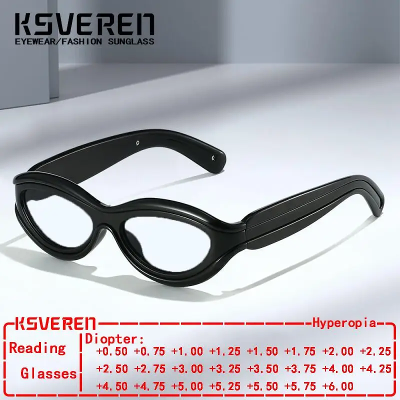

KSVEREN Women Cat Eye Anti Blue Light Reading Glasses Presbyopic Eyewear Prescription Glasses Optical Glasses Frame