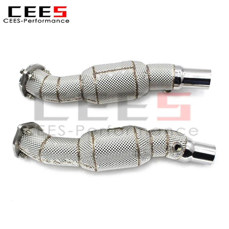 CEES النازل العادم لفيراري F430 4.3 2010-2015 الفولاذ المقاوم للصدأ الحرارة درع النازل نظام ترقية العادم