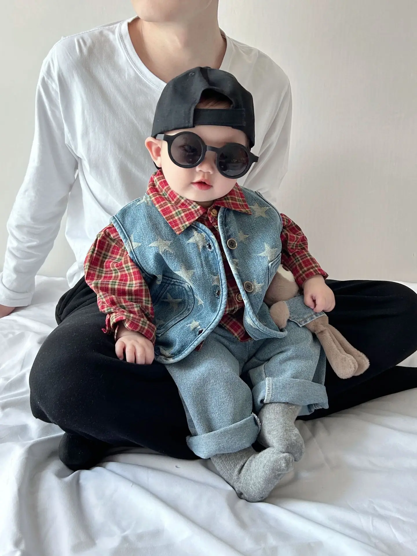 Spring And Autumn Newborn Infant Baby Boys Denim Star Coat Vest Sleeveless Kids Fashion Casual Baby Clothing