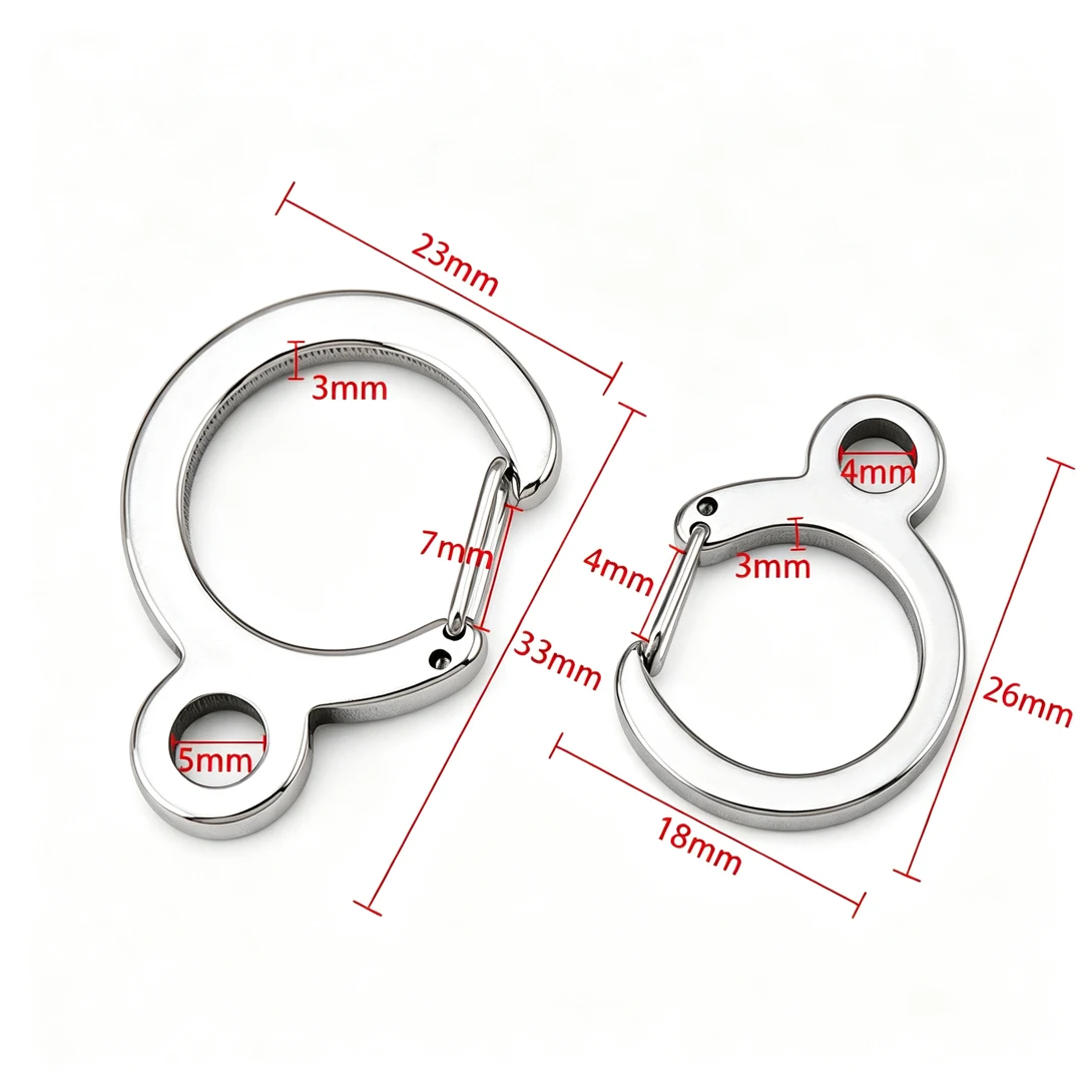 30Pcs Stainless Steel O Ring EDC Key Clip Spring Snap Clasp with Hole For DIY Charm Jewelry Making Backpack Key Holder Organizer