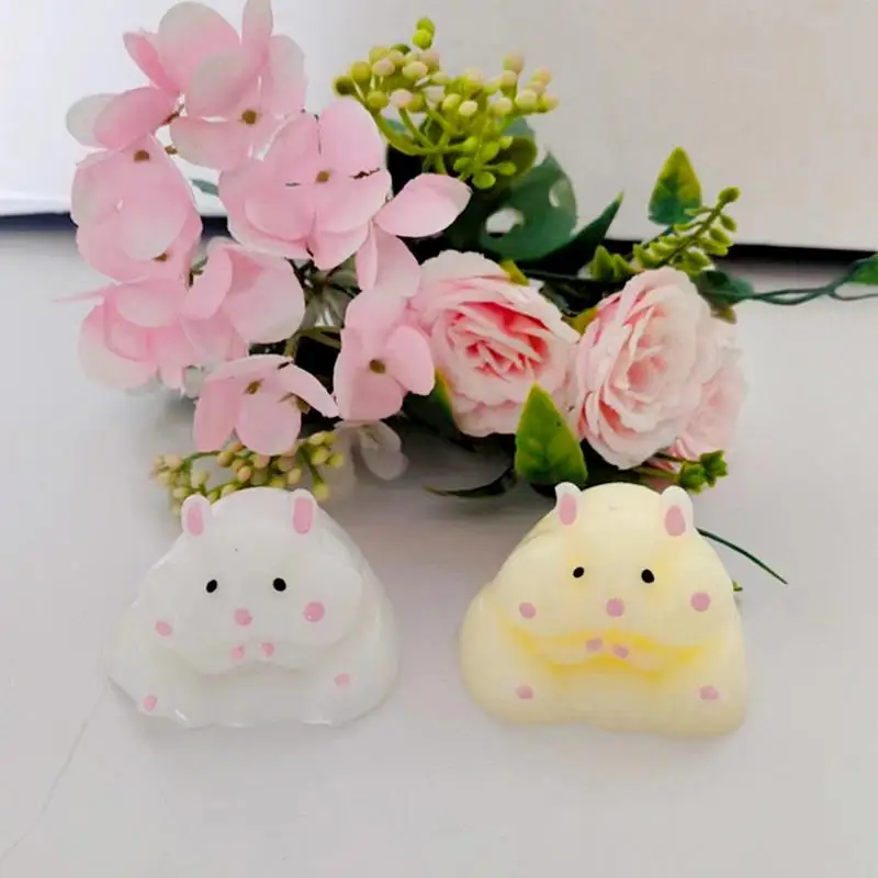 Hamster Pinch Toys 2PCS Cute And Lovely Tpr Hamster Toy Cute And Lovely Pinch Soft Toys Sensory Squeeze Toy Pinch Soft Mochi