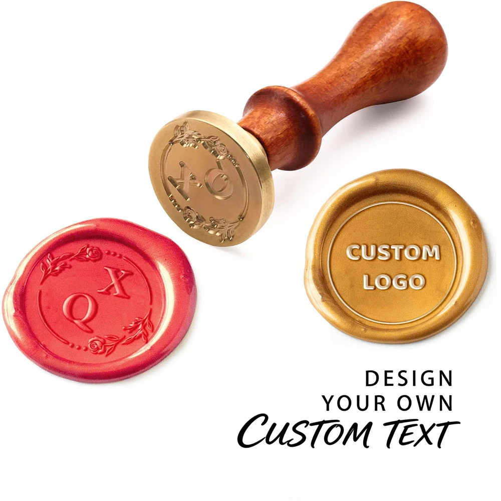 Wax Seal Brass Head Custom Initial Text Wax Seal Stamp DIY Scrapbooking Vintage Wax Sealing Stamp Invitation Envelope Gift