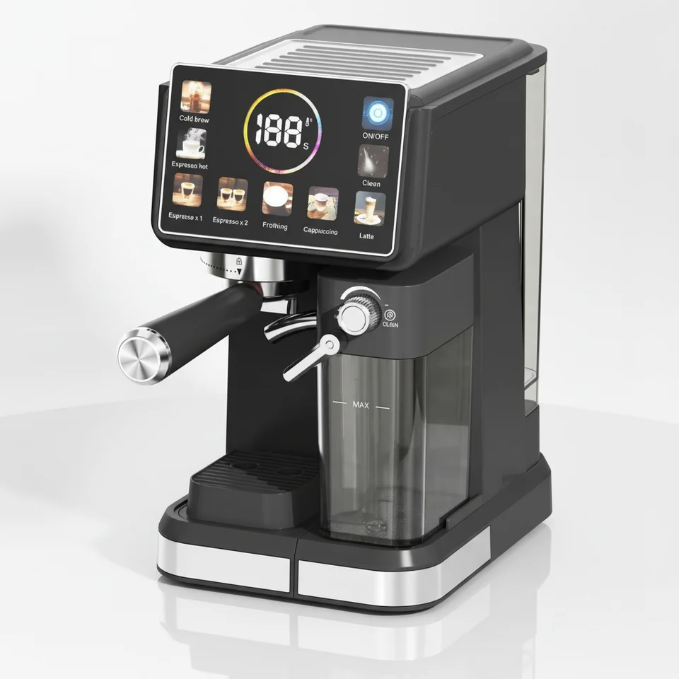 Semi-Automatic Portable Outdoor Italian Coffee Machine Home Use Espresso High-Pressure Extraction Milk Frothing Integrated LCD