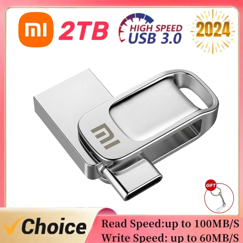 Xiaomi 2Tb U Schijf Mini Pen Drive Usb Geheugen Nieuwe Usb Flash Drives 1Tb Type C Hoge Snelheid Usb 3.1 Waterdichte Pendrive Metallic 128