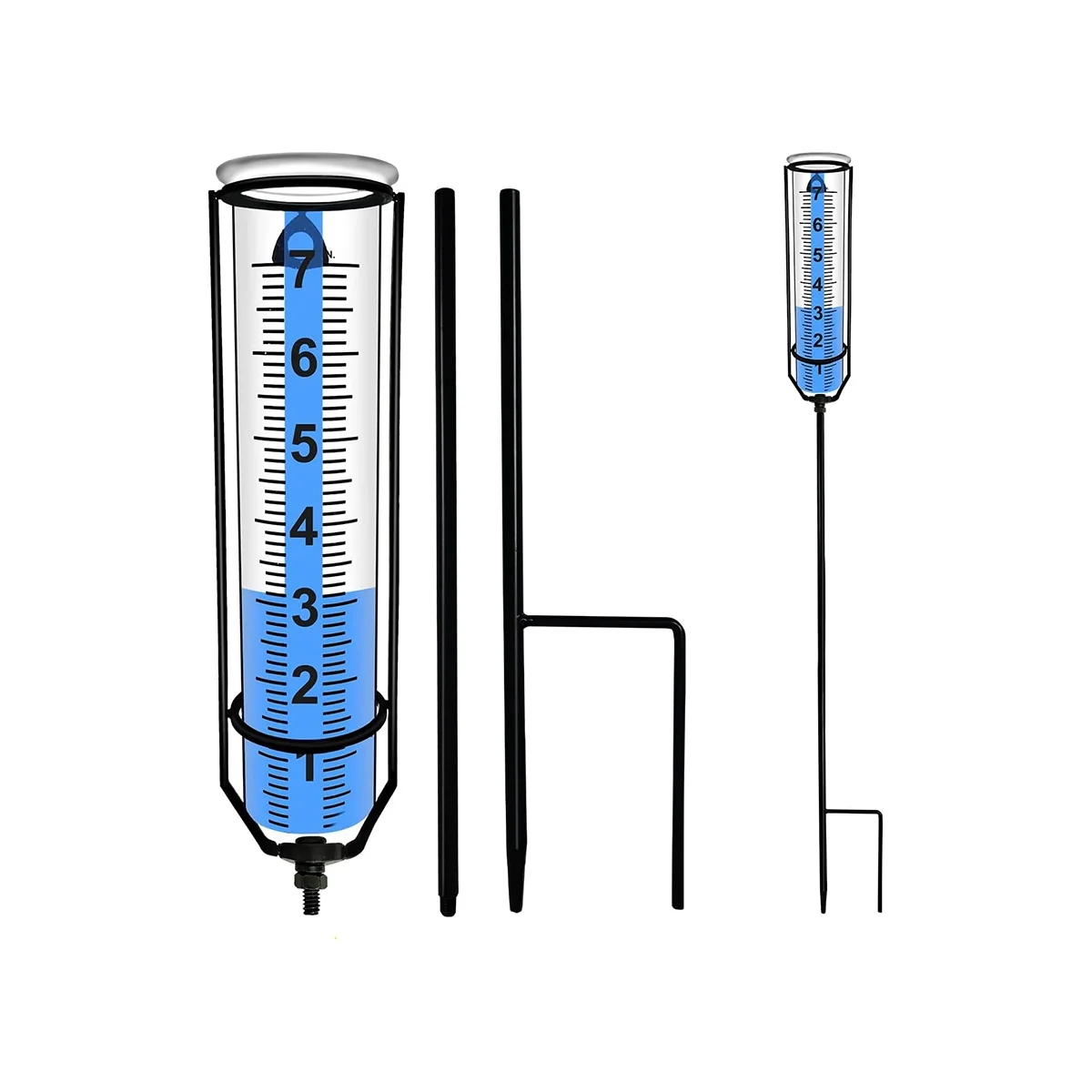 Rain Gauge, Freeze Proof Rain Gauge Outdoor Best Rated, Rain Gauges for Yard with Stake, Decorative Rain Measure Gauge