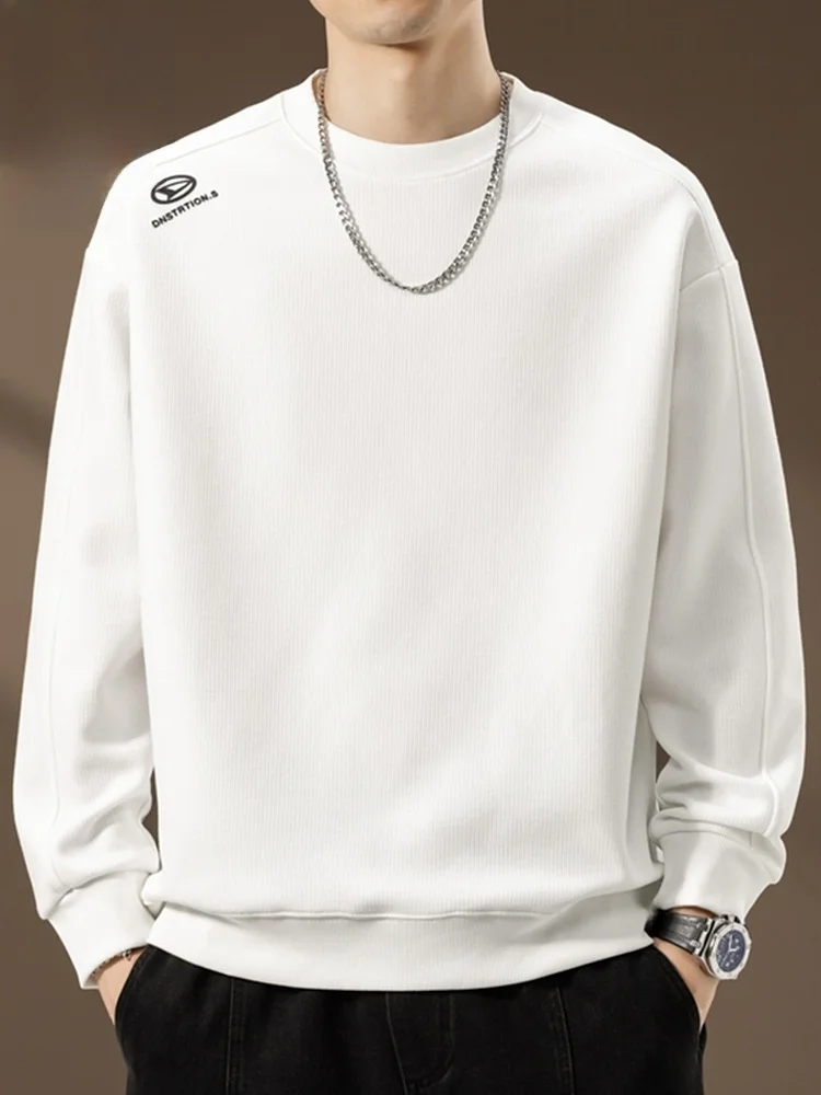 

Men's round Ne Sweatirt Spring 2026 Loose Fit Trendy Overhead Japanese Sle Casual Long Sve Anti-Wrinkle