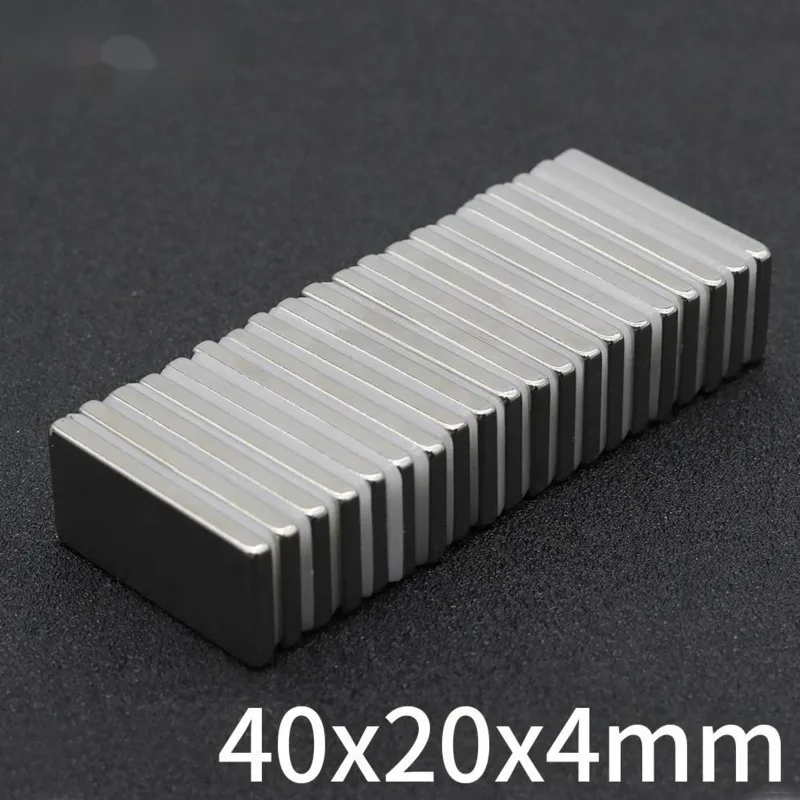 1/2/5/10/20Pcs Block Magnet 40x20x4 Neodymium Magnet N35 40mm x 20mm x 4mm Permanent NdFeB Super Strong Powerful Magnets