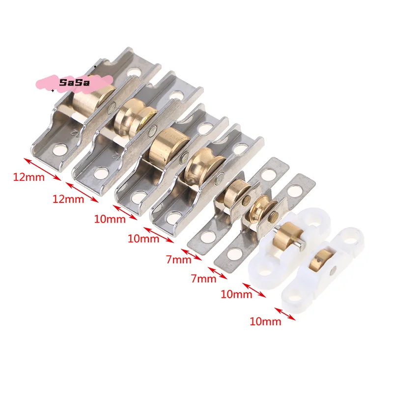 

Оконный шкив из нержавеющей стали для стеклянных раздвижных дверей, роликовая направляющая, витрина, бесшумное колесо, дорожка 7 мм, 10 мм, 12 мм, мебель