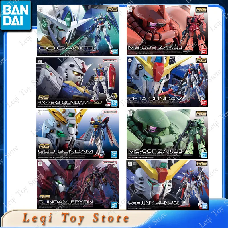 Figuras de Acción Originales de Bandai RG MS-06F-06S 00 QAN ZETA GOD RX-78-2 GUNDAM EPYON, Juguetes de Anime, Regalo, Modelo de Ensamblaje, Adornos