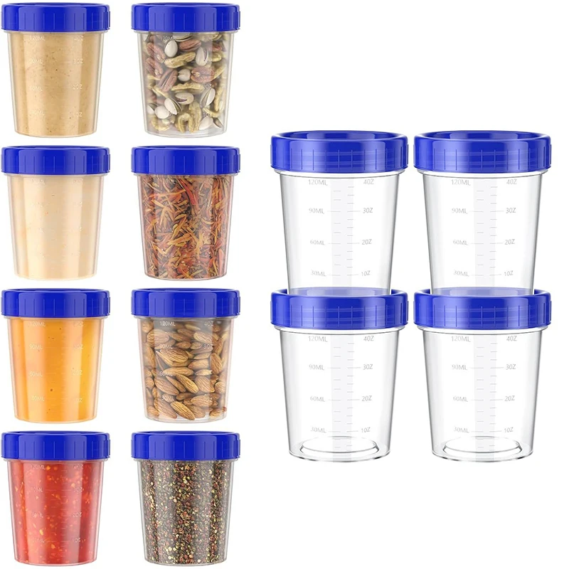 5/10Pcs Salad Dressing Container With Lids Leak Proof Screw Reusable Stackable Plastic Dip Sauce Containers Outdoor Tableware