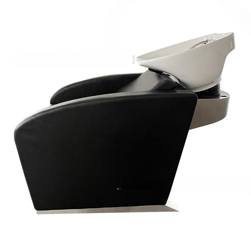 Barber shop hair salon special shampoo bed ceramic basin sitting semi-lying flush shampoo bed