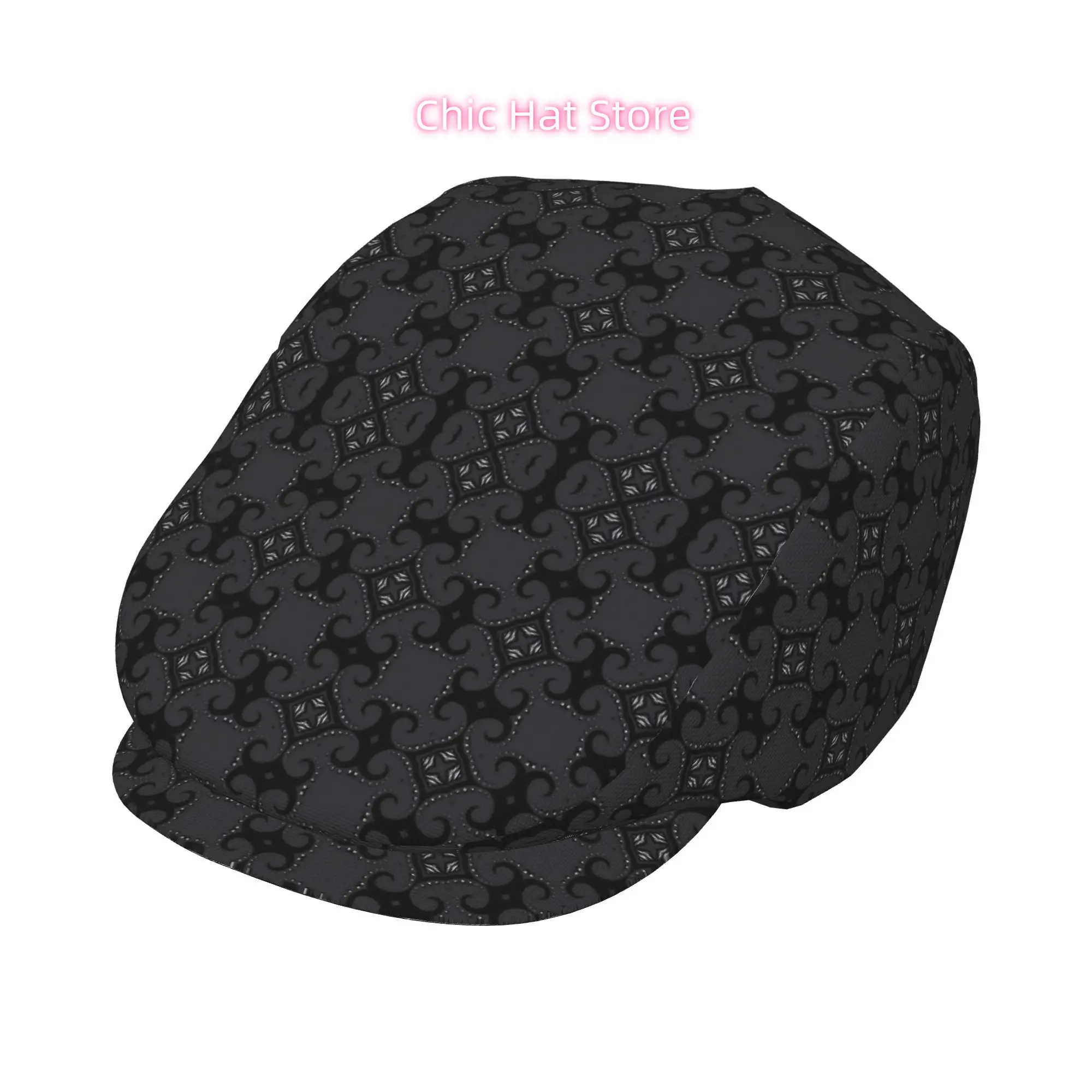 1pc Geometric Pattern All-over Print Flat-top Hats for Men and Women, Newsboy Caps, Berets, Irish Hats, Driver Caps,  Hats, Pain