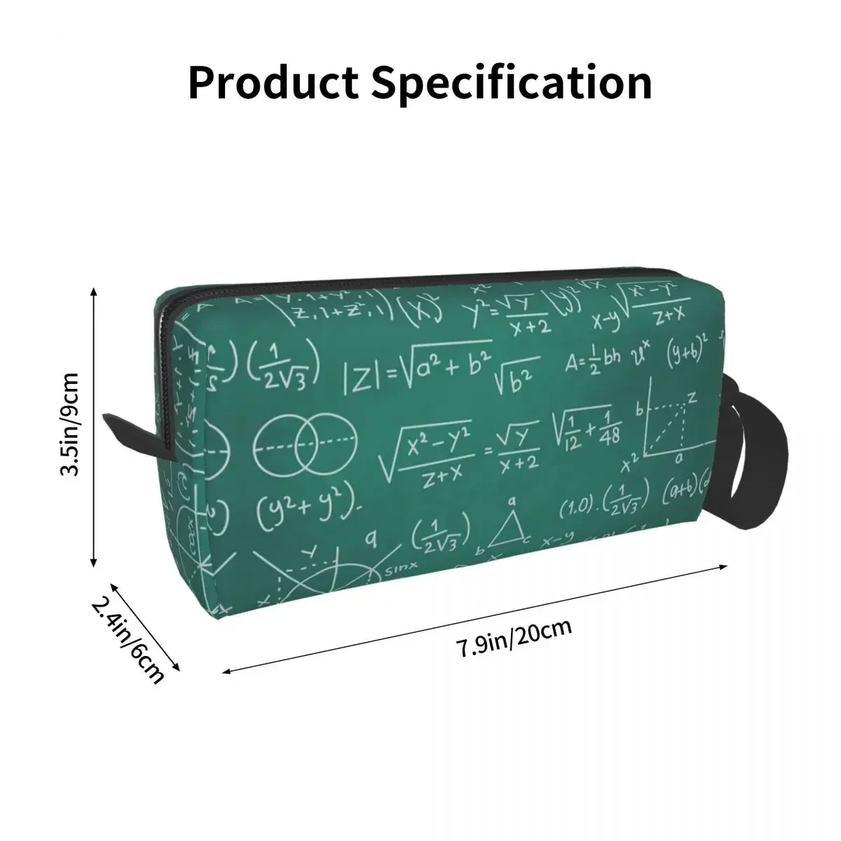 Math Formulas Chalkboard School Geek Makeup Bag Cosmetic Dopp Kit Toiletry Cosmetic Bag for Women Beauty Travel Pencil Case