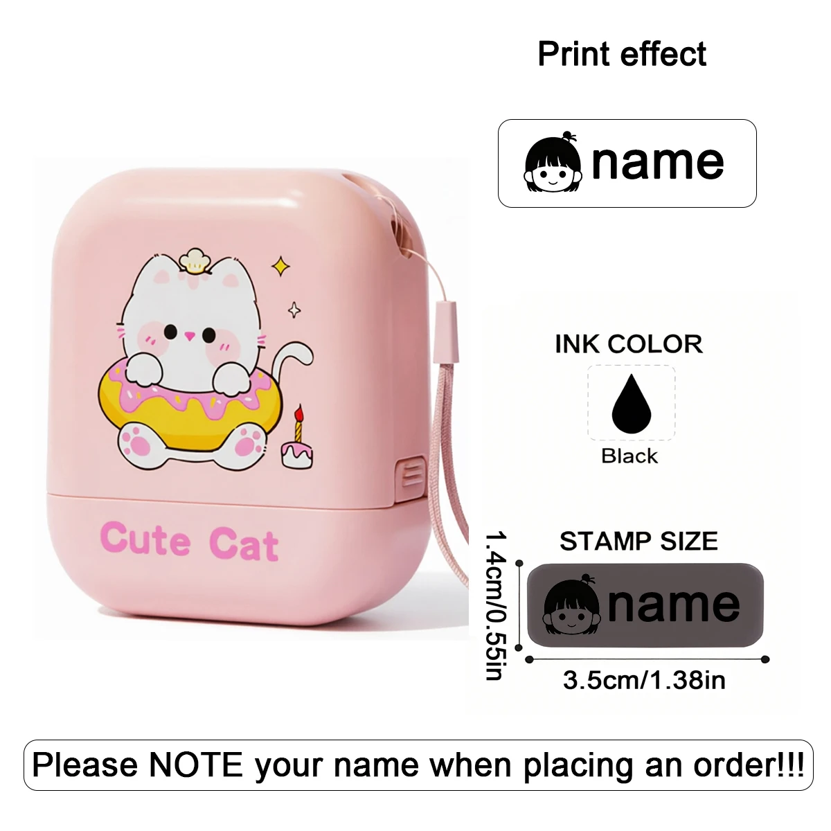 Cartoon-Namensstempel für Kinder, personalisierter Namensstempel, umweltfreundliche Tinte, Kleidungsetikett für die Schule, personalisiertes Textsiegel