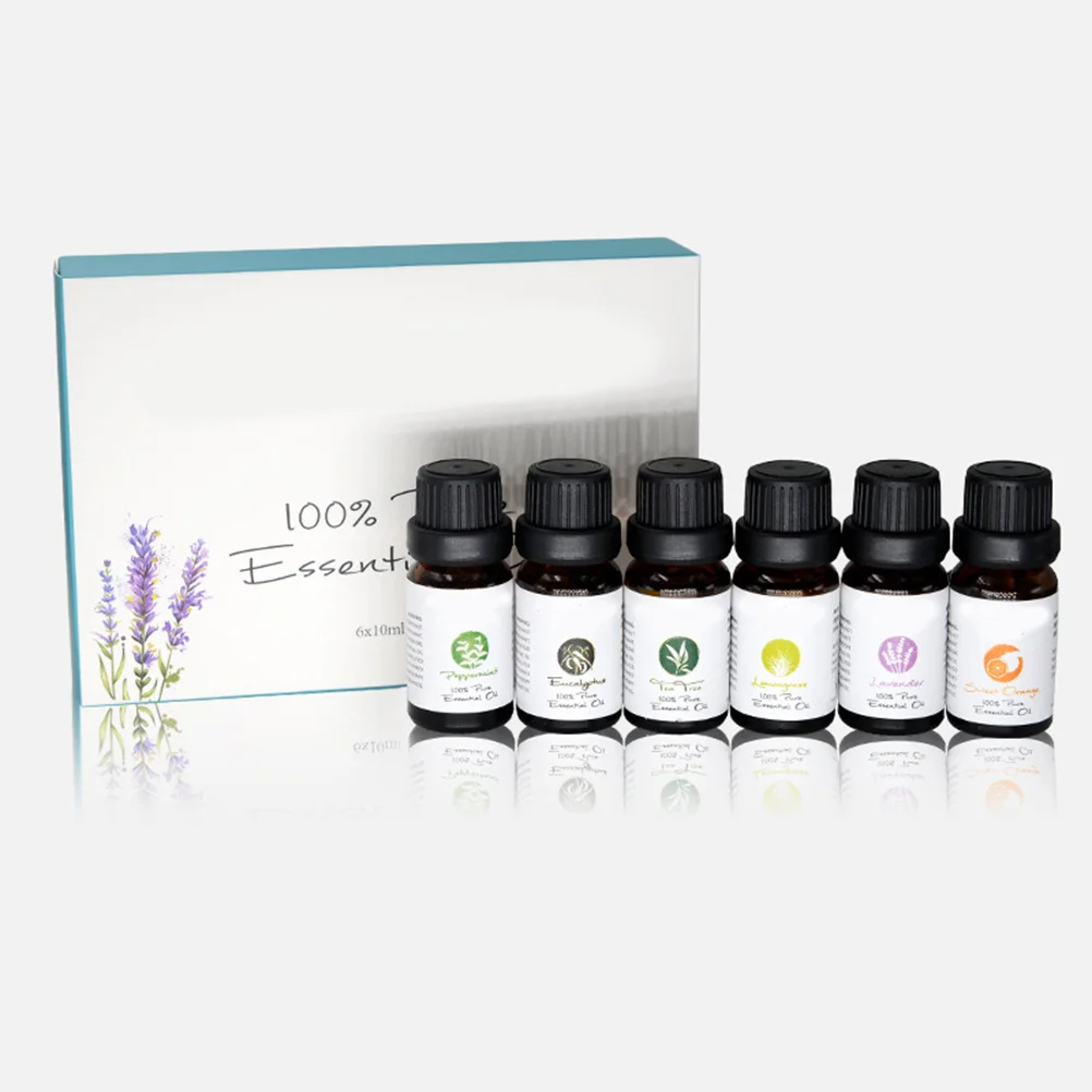 6 قطعة مجموعة الزيوت الأساسية الطبيعية الروائح الناشر كاتب كيت الاسترخاء النوم العناية بالبشرة شجرة الشاي الخزامى البرتقالية #1