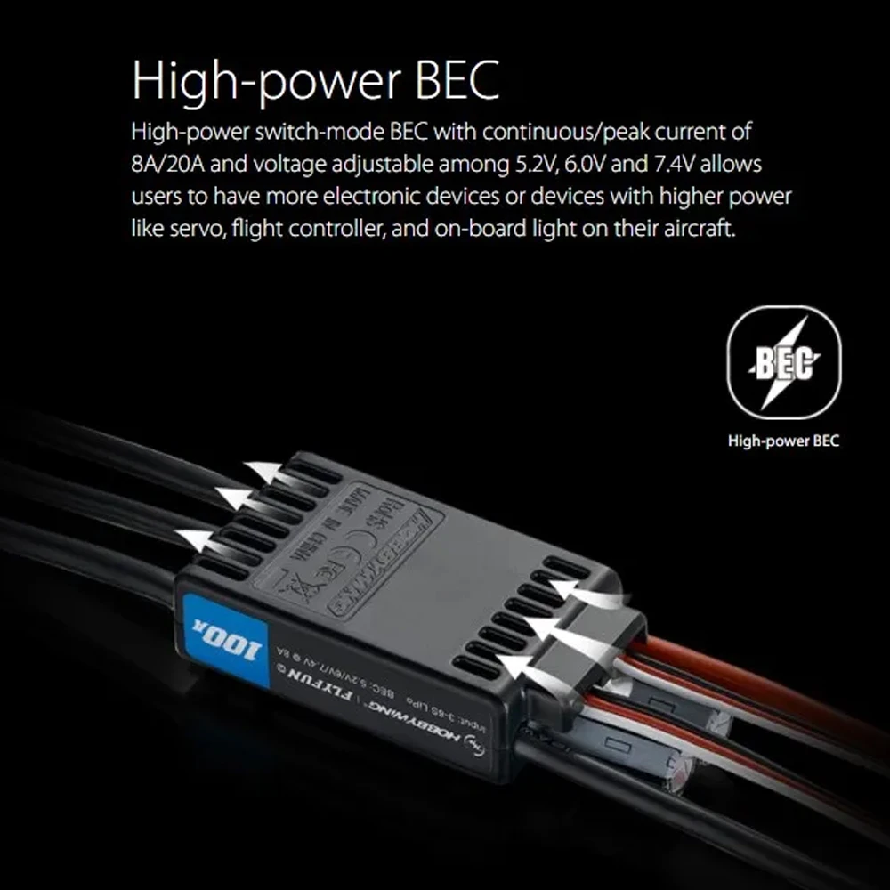 NYHobbywing FlyFun V5 110A 속도 컨트롤러 브러시리스 ESC, RC 쿼드콥터용 DEO 기능 포함