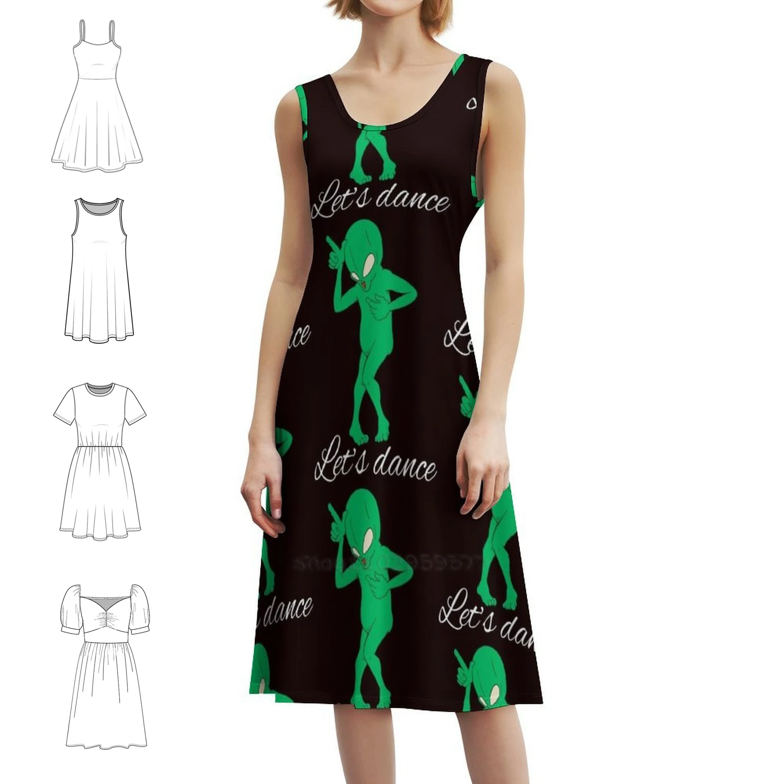La Dance Du Démon Sexy Vacation Dress For Women Beach Party Birthday Mini Dress Danse Démon Danser Vert Verte Women's Dress