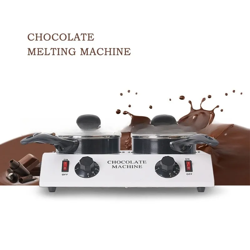 Two ends electric heating constant temperature jam chocolate household dessert making double cylinder chocolate hot melt machine