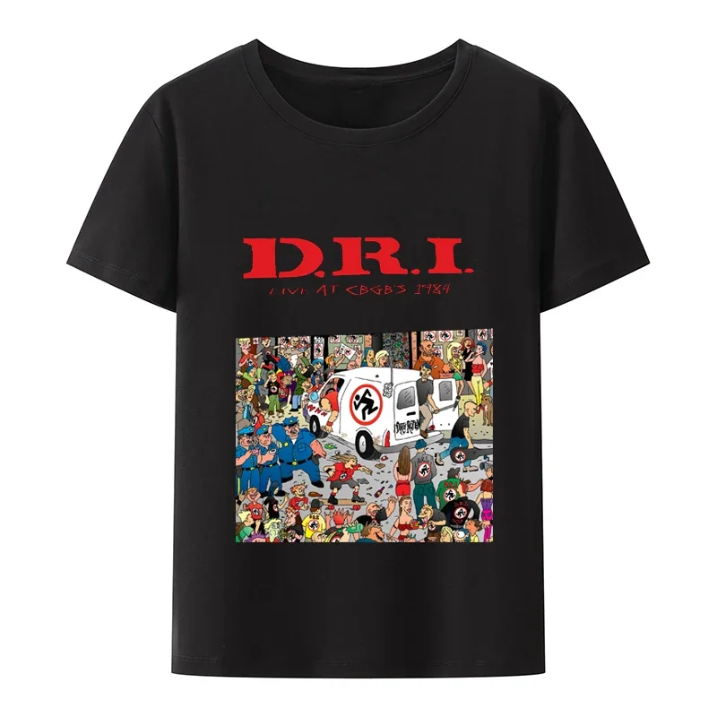 Dirty Rotten Imbeciles Band D.R.I. T Shirt Skanker Band Logo New   Mens Black Tshirt for Men Hip-hop  Men Clothing