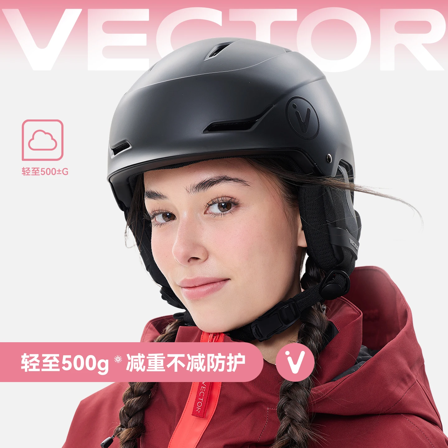 VECTOR Ski Helmet Impact Resistance Safety Integrally-Molded Snowboard Helmet Motorcycle Cycling Outdoor Sports Safety Helmet