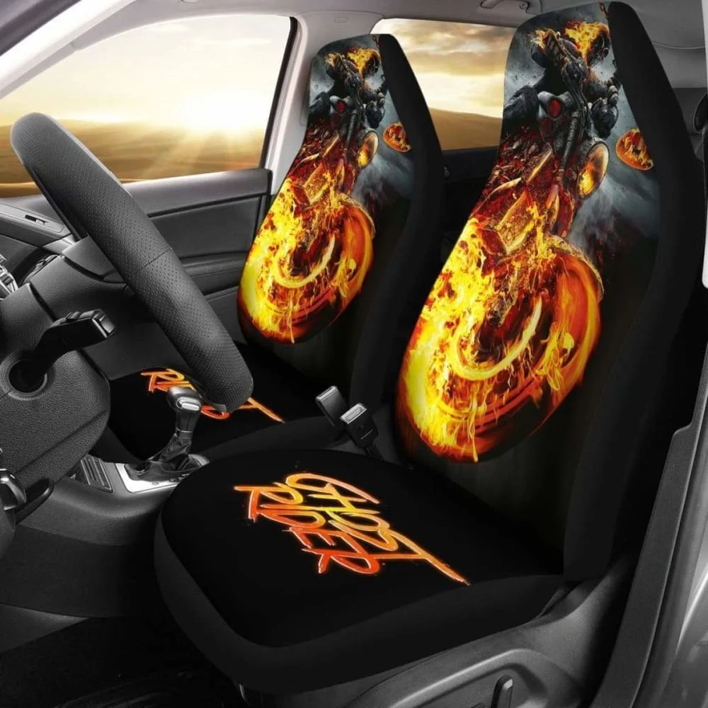 Spirit Of Vengeance Ghost Rider Car Seat Covers 094209,Pack of 2 Universal Front Seat Protective Cover