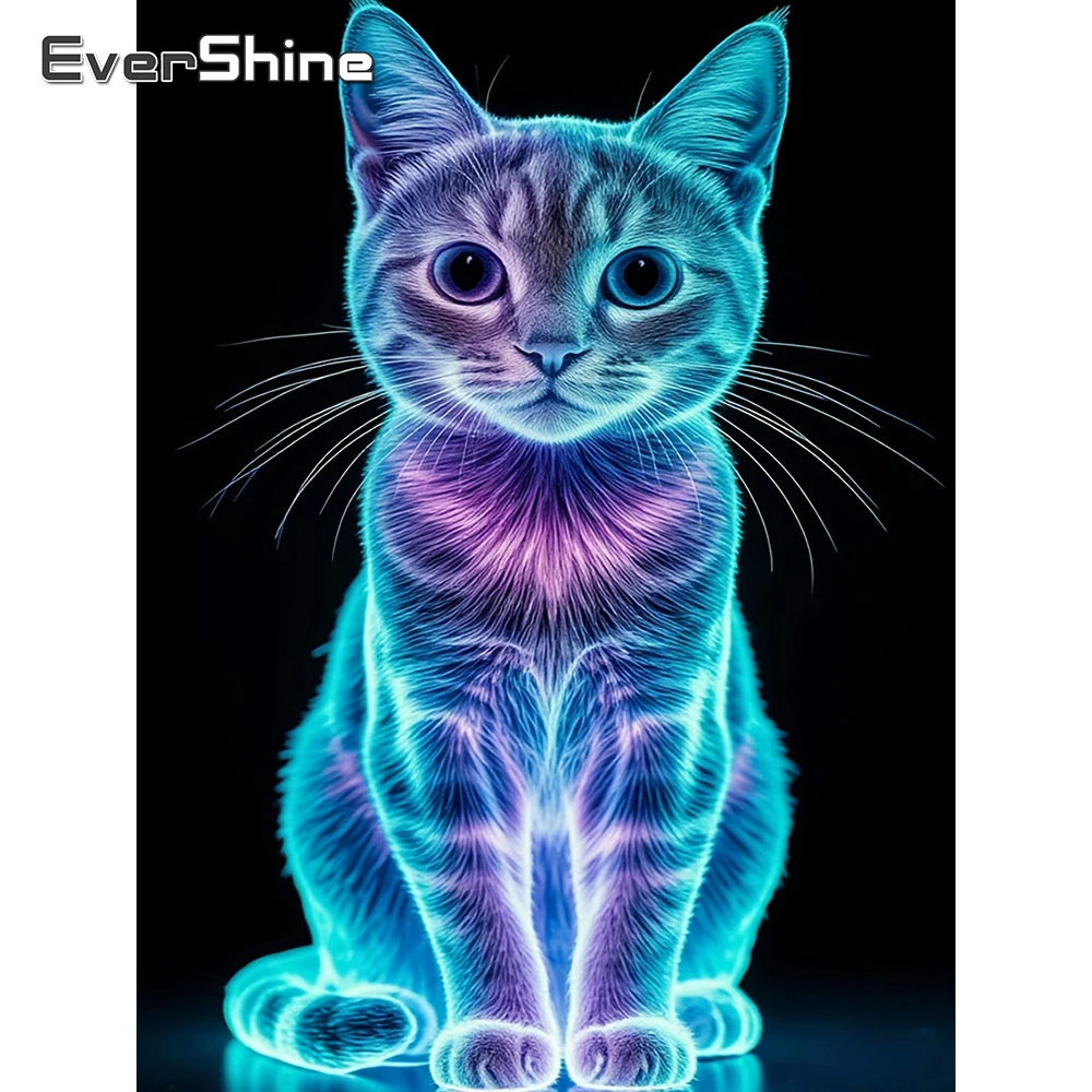 Evershine Vollbohrer Diamant Mosaik Katze Bild von Strasssteinen Malerei Tier Kreuzstich Kit handgemachte Hobby