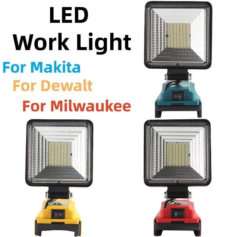 4-Inch LED Work Light Floodlight For Dewalt 18V 20V Battery Adjustable Outdoor Emergency Lamp With USB Type C