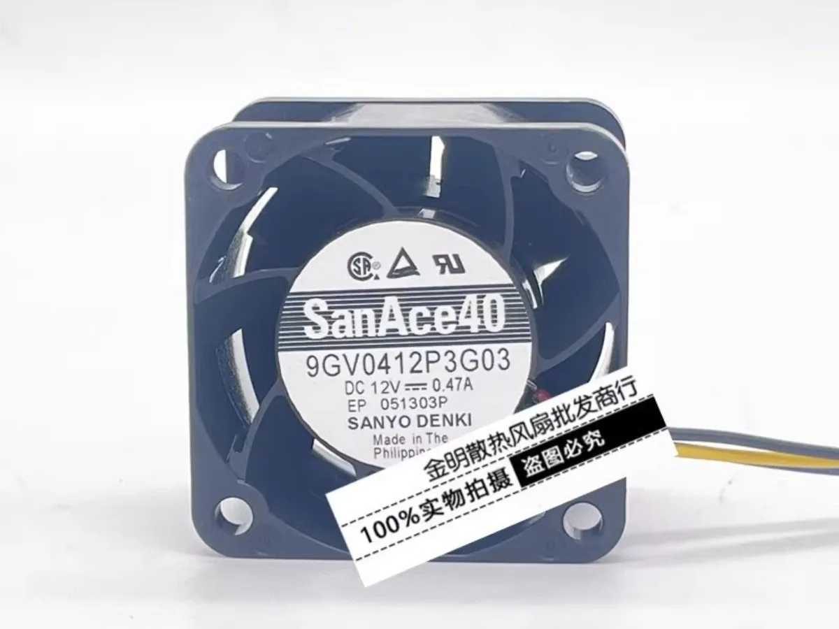 For  Sanyo 9GV0412P3G03 4028 DC12V 0.47A 4CM 4-Wire High Airflow Cooling Fan