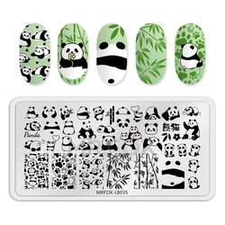 Panda Nail Art Template Cute Panda Design Nail Stamping Plate Bamboo Patterns Manicure Nail Art Image Plates Fun Panda Faces