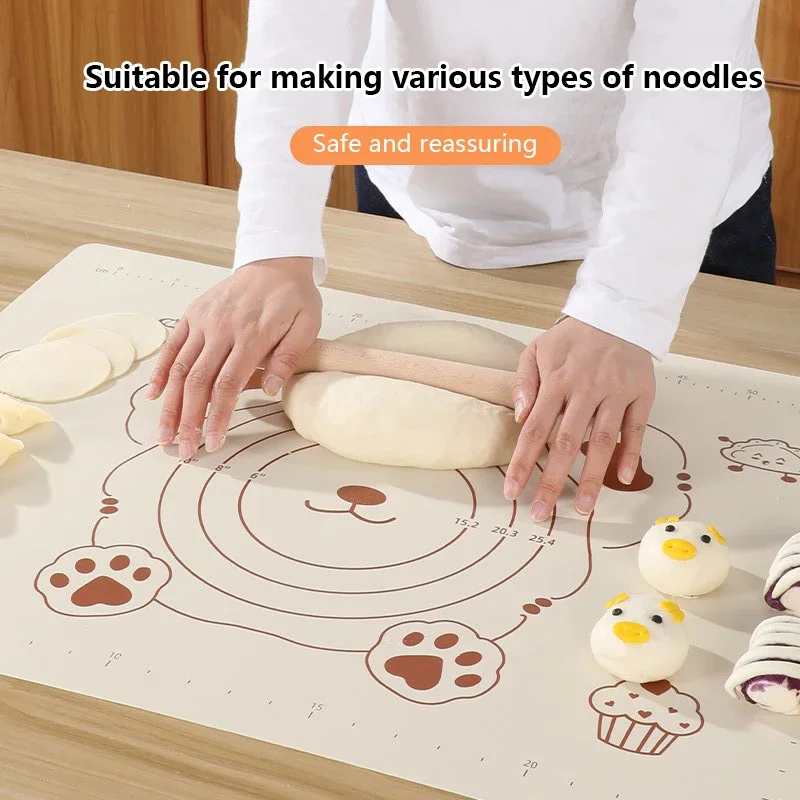 

Food Grade Silicone Cute Bear Dough Mat Non-Stick Mat Rolling Baking Mat Anti Slip Pastry Sheet for Kitchen Use Baking Accessory