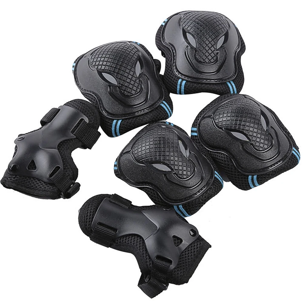 Knee Pads Set 6 Protector Kit Knee Pads Elbow Pads Wrist Guards Protective Equipment Set Safety Protection Pads for Skateboard view 3