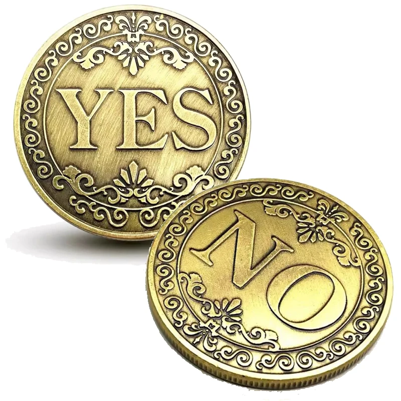 1/3/5PCS Vintage Bronze Yes No Decision Coin Double Plated Embossed Wish Lucky Coin Commemorative Badge