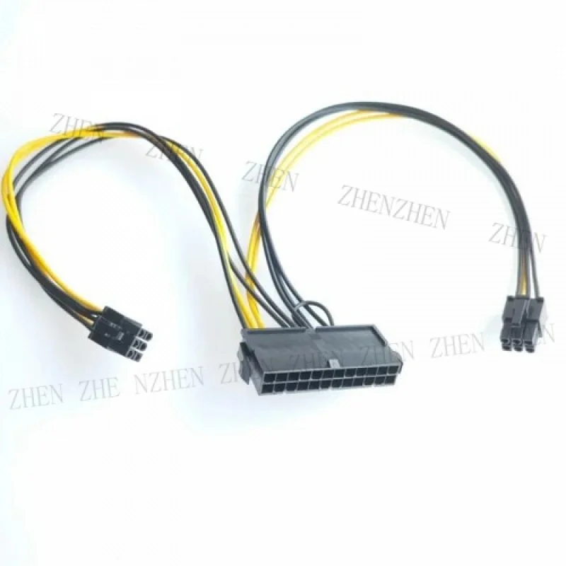 

Y Y PC PSU ATX 24pin Female Dual PCI-E 6pin Male Converter Adapter GPU Power Cable