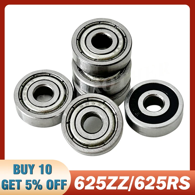 

10 шт. 625ZZ 625RS 5*16*5 мм шарикоподшипник хромированная сталь шарикоподшипники 3D-принтер часть подшипника шкива колесо