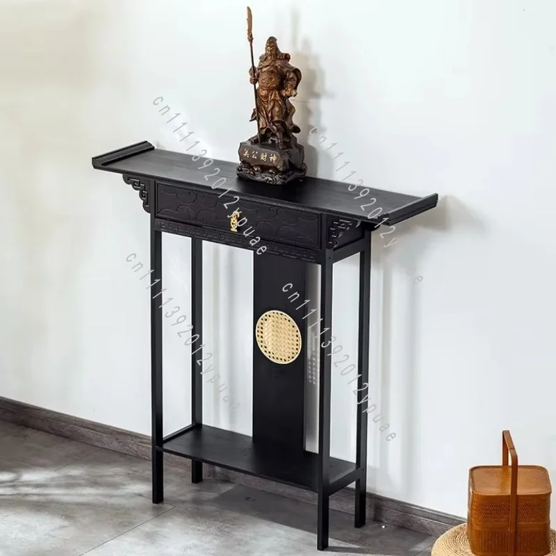 Solid Wood Console Table, New Chinese Style, Narrow Entryway Furniture for Living Room